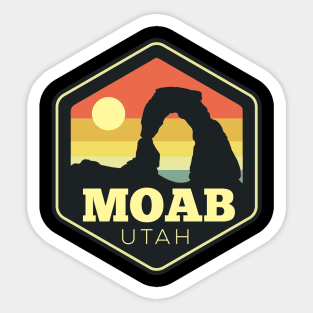 Moab Arches Hexagon Outdoors Badge Sticker